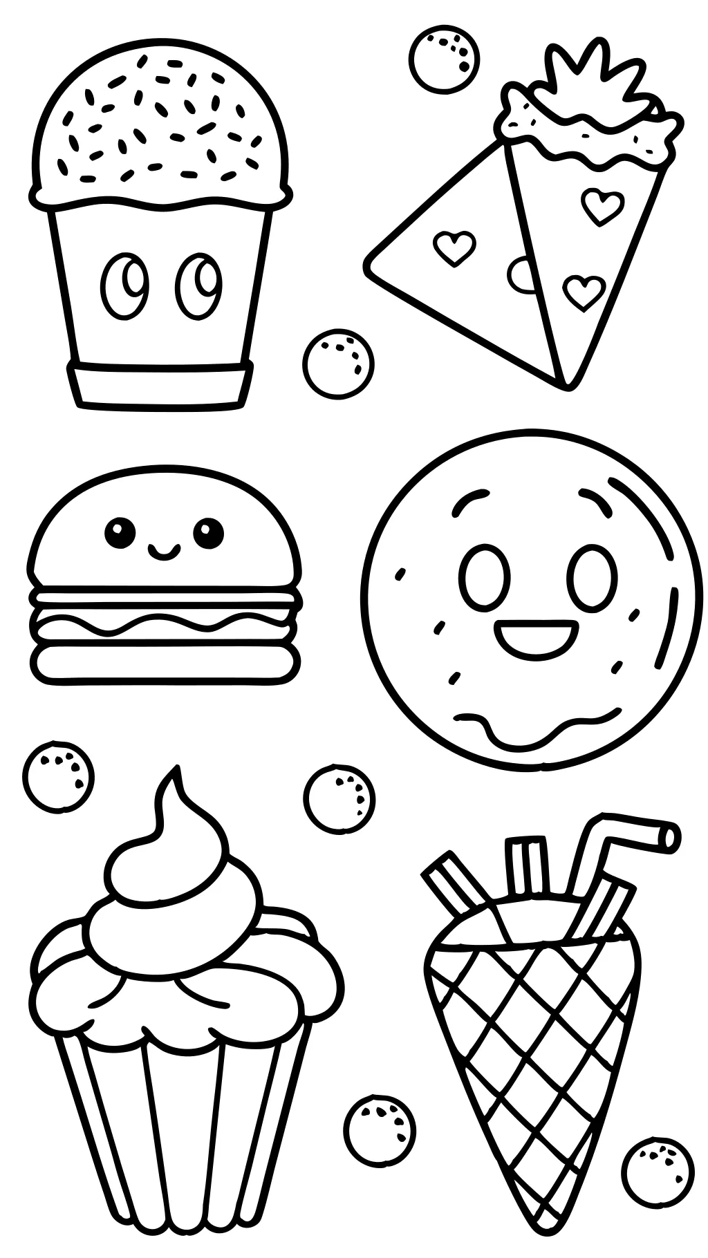 coloriages mignons de la malbouffe